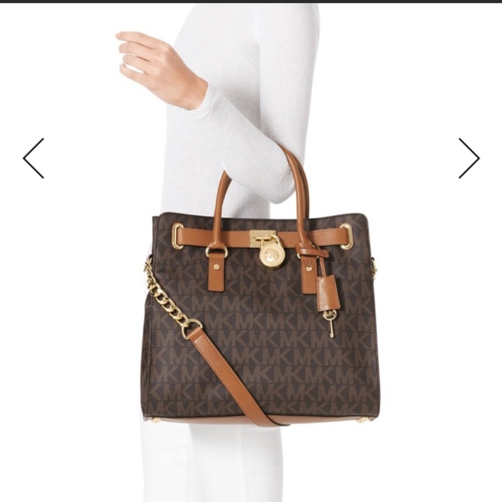 Michael Kors Authentic Hamilton Brown Handbag/ Crossbody